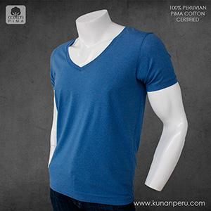 camiseta cuello V 100% algodon pima 