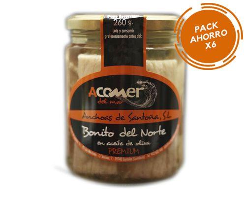 Pack Ahorro 6 Tarros de Bonito del Norte en Aceite de Oliva 400 grs