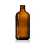 Botella de Vidrio Ámbar 100 ml con Acabado de Cuello DIN18